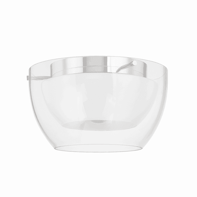 Polished Nickel One Light Flush Mount from the Dutton Collection