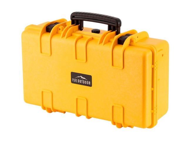 Pure Outdoor by Monoprice Weatherproof Hard Case with Customizable Foam, 22 x 14 x 8 in, Yellow