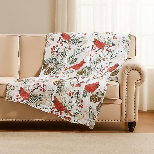 Coro Red, White and Green Christmas Theme Cotton, Polyester and Microfiber Throw Blanket