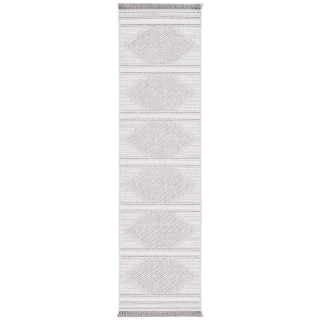 Camden 2 ft. x 8 ft. Gray/Ivory Geometric Diamond High-Low Runner Rug