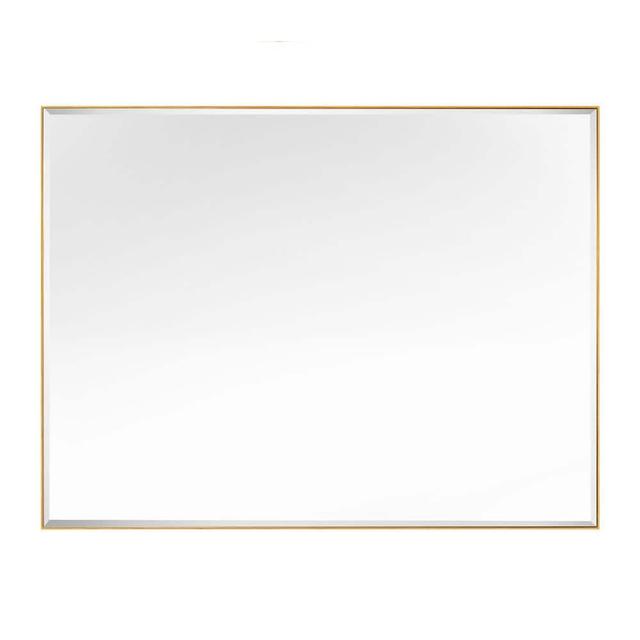 40 in. W x 30 in. H Rectangular Aluminum Framed Beveled Edge Wall Mounted Bathroom Vanity Mirror in Gold