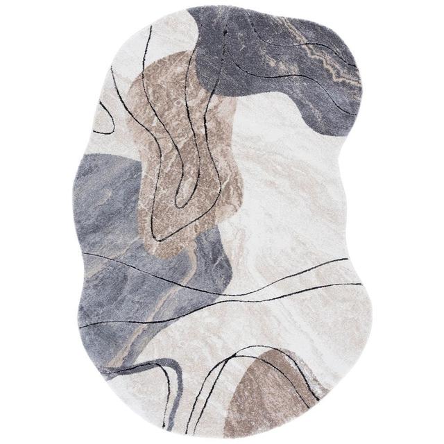 Contour 5 ft. x 8 ft. Gray/Ivory Abstract Area Rug