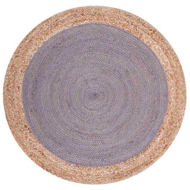 Natural Fiber Gray/Beige 4 ft. x 4 ft. Woven Ascending Round Area Rug
