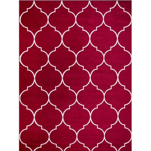 Jefferson Collection Morocco Trellis Red 5 ft. x 7 ft. Area Rug