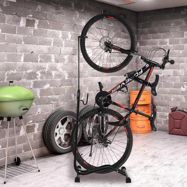TEMU Soporte para bicicleta universal, soporte de bicicleta de pie, ideal para jardín, garaje, almacén, soporte de reparación de bicicletas, fácil de usar