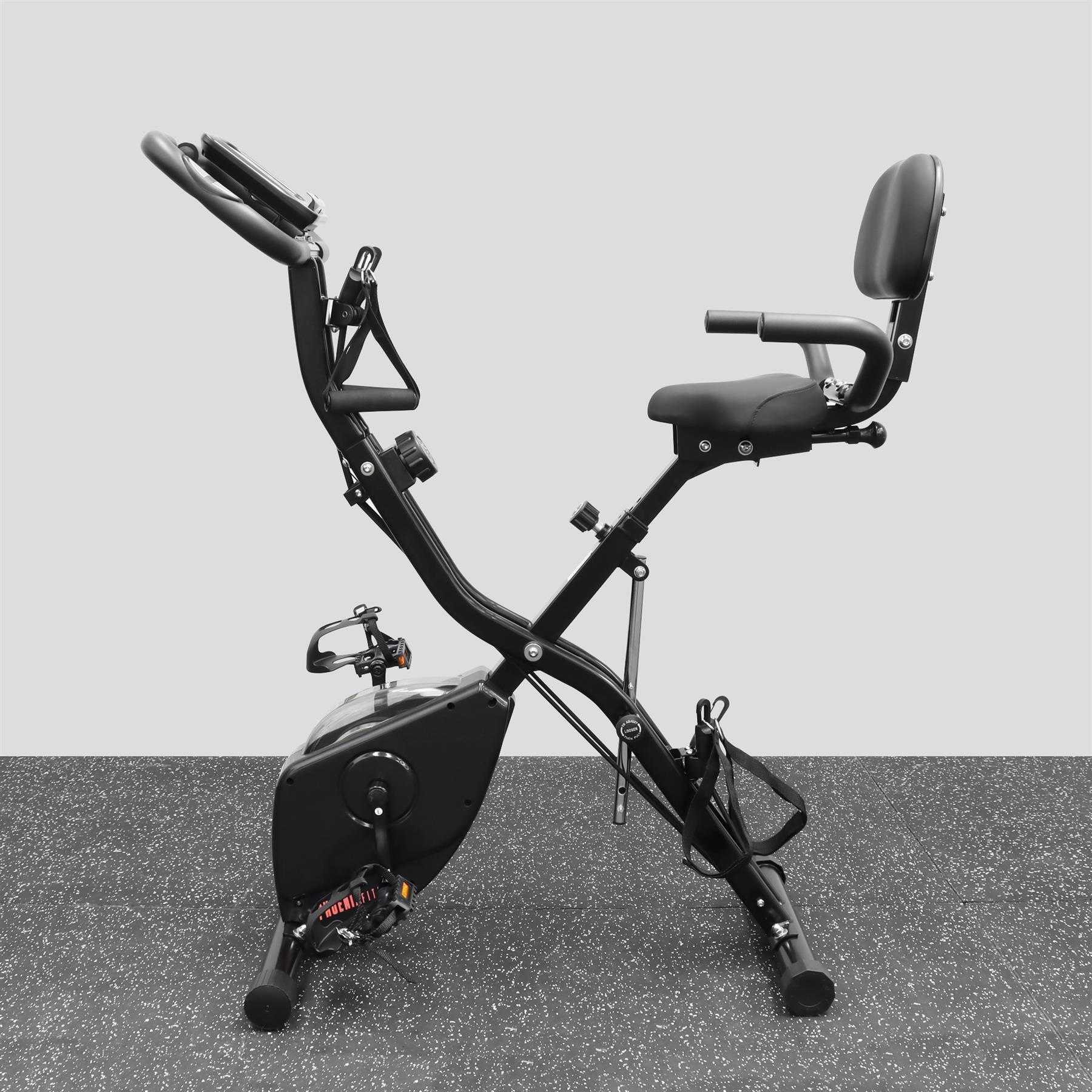 TEMU 4-in-1 Exercise Bike – Home Fitness Machine For Cardio & Strength Training | Adjustable Resistance, Ergonomic Seat & | 20kg Foldable Workout Station (38x91x26cm)