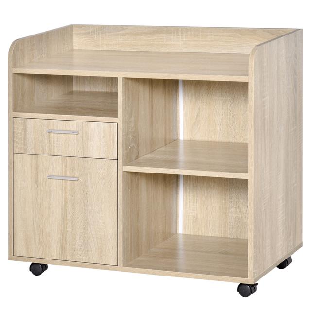 TEMU Vinsetto Support d'imprimante - Caisson d'organisation de Bureau Roulant - Dim. 80l x 40P x 72H cm en Bois