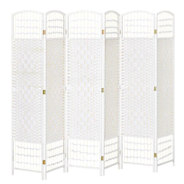 TEMU HOMCOM Biombo de 6 Paneles Separador de Ambientes Plegable 242x170 cm Divisor de Habitacion de Fibra de Papel Decoracion Elegante para Dormitorio Salon