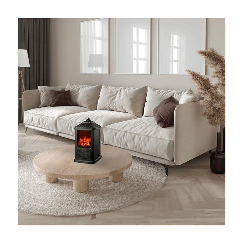 TEMU 1000w Electric Tabletop Fireplace With Remote Control - Programmable Timer Up To 12 Hours And Remote Control - Elegant And Versatile Design Thanks To Its Dimensions 32x18.5x18.5cm