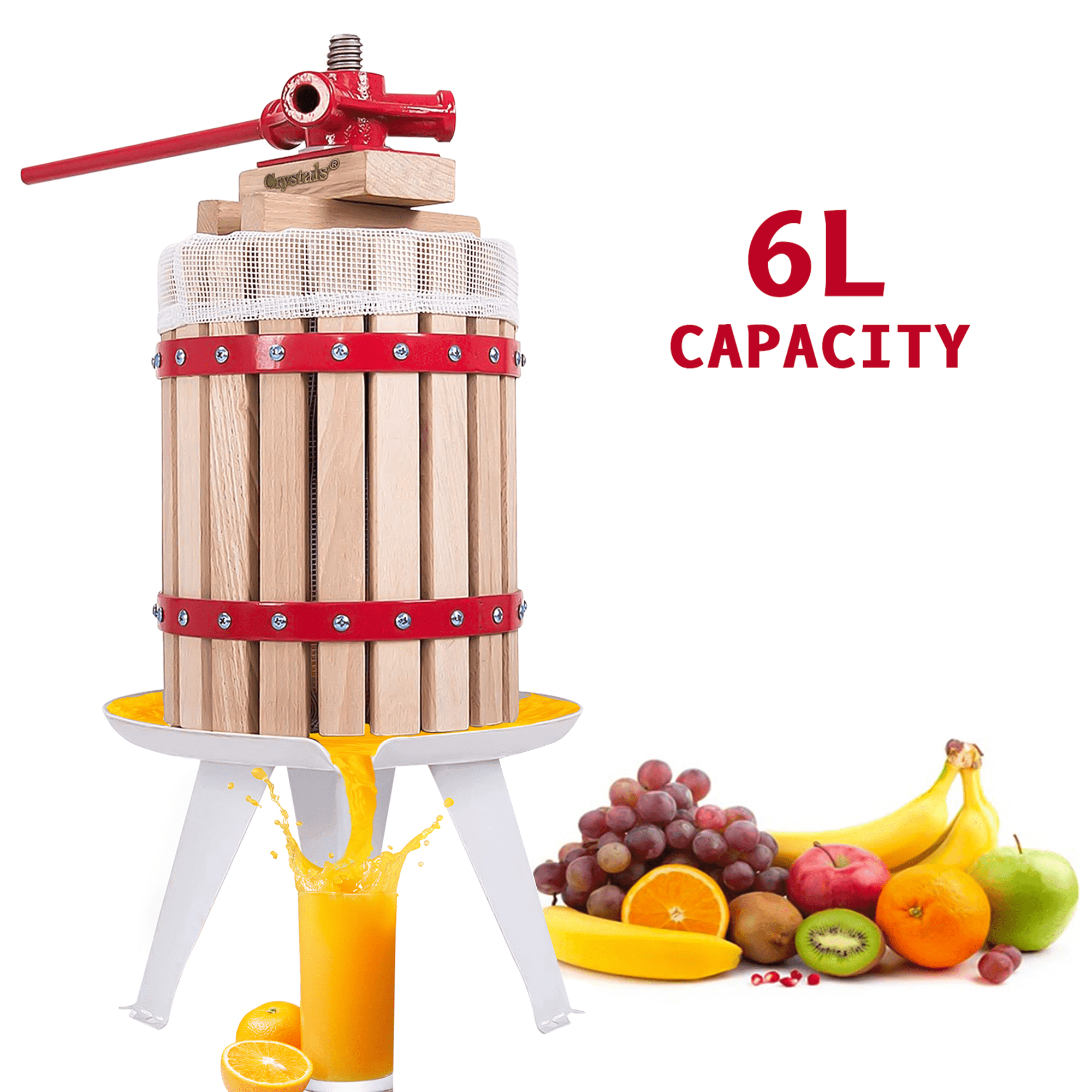 TEMU Fruit Press With Straining Bag & Steel Legs - Cider Making Kit - Manual Juice Maker For Press, , Berries, Cider Press And