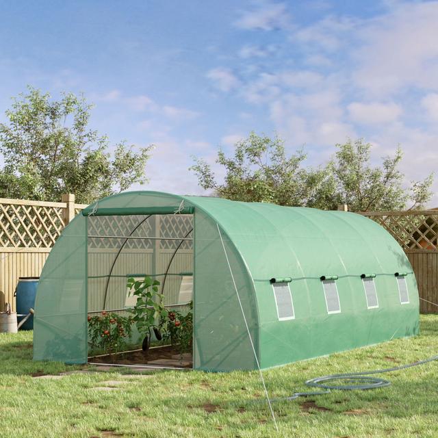 TEMU Film Greenhouse Tomato Greenhouse Greenhouse Foil Tunnel Cold Frame With Window Green 595 X 200 Cm