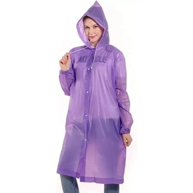 TEMU Raincoat Rain Poncho For Men Women, Waterproof Travel Rain Coat Rain Jacket Reusable Eva Hooded Lightweight Rain Cover Rainwear Emergency With Hood And Sleeves For Cycling Outdoor Camping Hiking