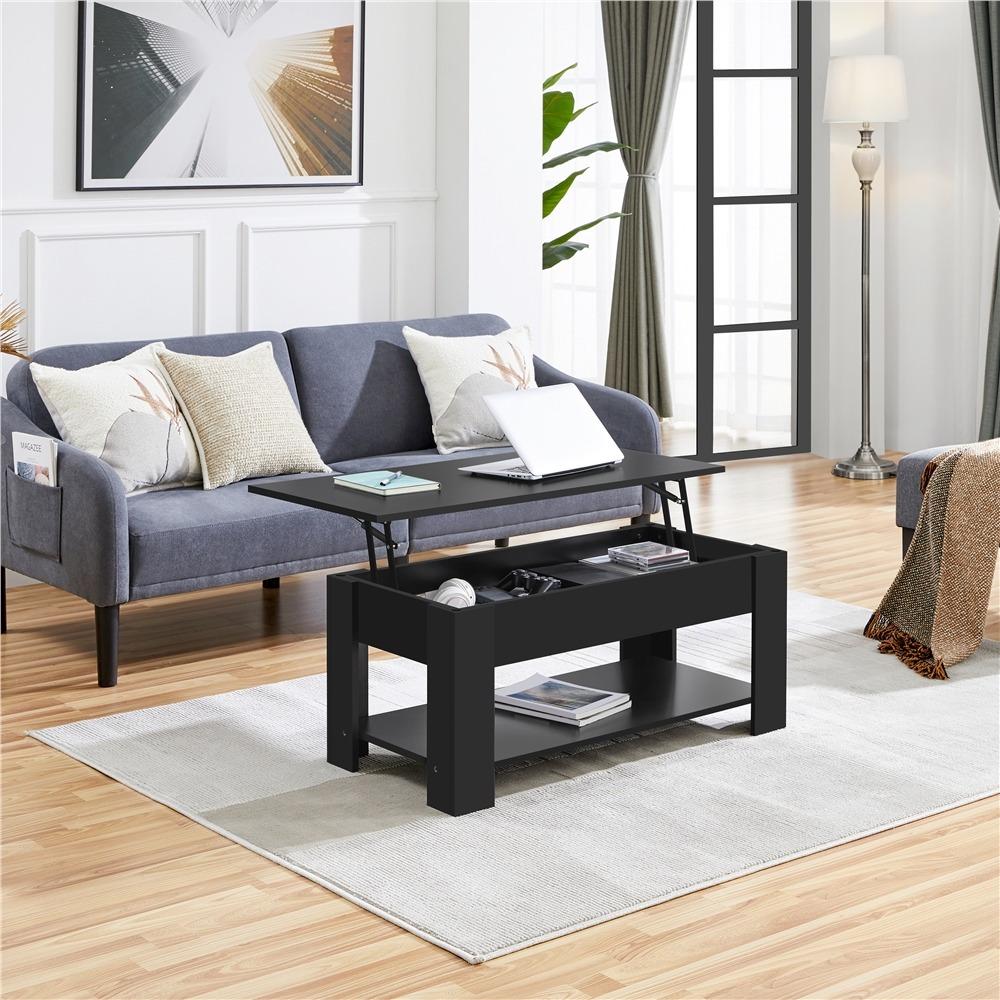 TEMU Costoffs Couchtisch mit Lift-Top-Design Kaffeetisch Ausziehbarer Wohnzimmertisch Sofatisch für Wohnzimmer/Büro 98 x 50 x (42-56) cm