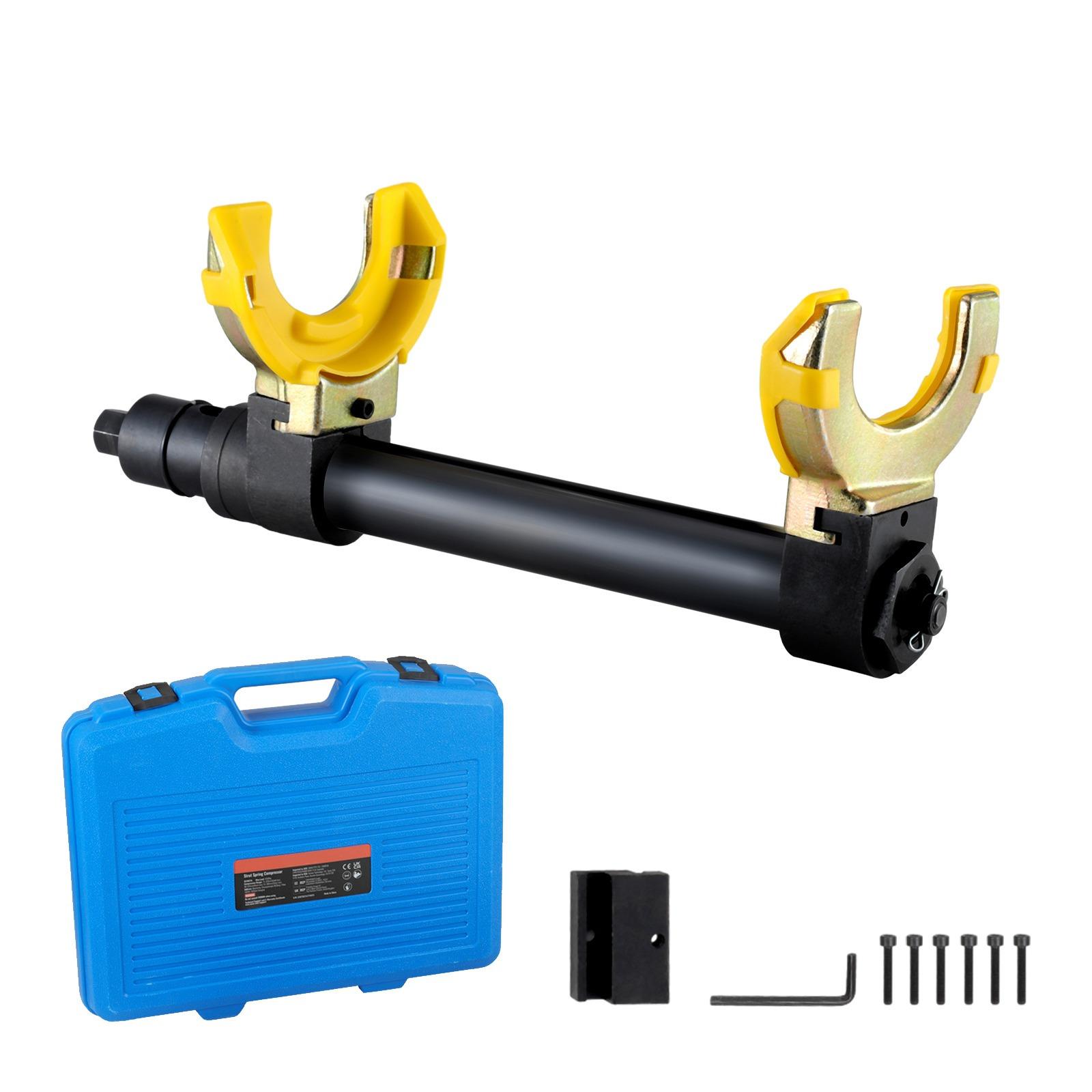 TEMU Vevor Strut Spring Compressor Set, Macpherson Strut Spring Compressor Kit, Interchangeable Fork Strut Coil Extractor Remover Tool, With Yellow Protective Sleeve And Carrying Case