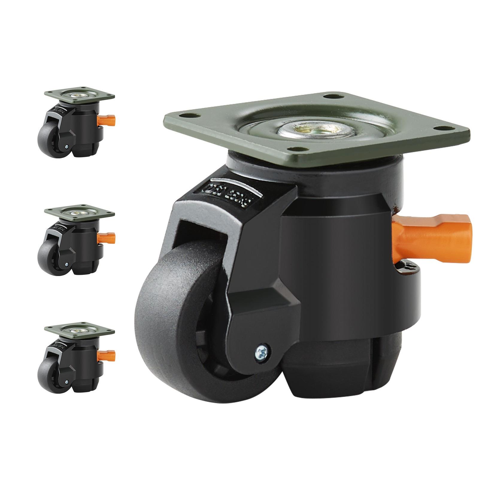 TEMU Vevor Leveling Casters, Set Of 4, 1100 Lbs Total Load Capacity, 2 Inches, Heavy Duty With Upgraded , 360 Degree Swivel Caster Wheels, Adjustable Casters With Feet For Workbench, Machine
