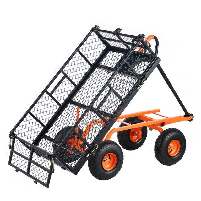 TEMU Vevor Heavy Duty Metal Garden Dump Cart Load Capacity 181 Kg
