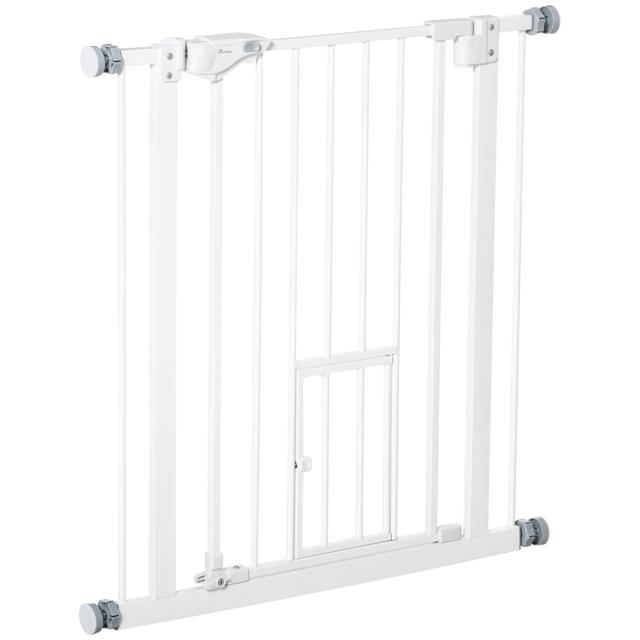 TEMU de Seguridad para Perros para Mascotas Extensible con Puerta Pequeño Cierre Automatico y de Bloqueo para Puerta Pasillo Escalera 74-80x76, 2 cm
