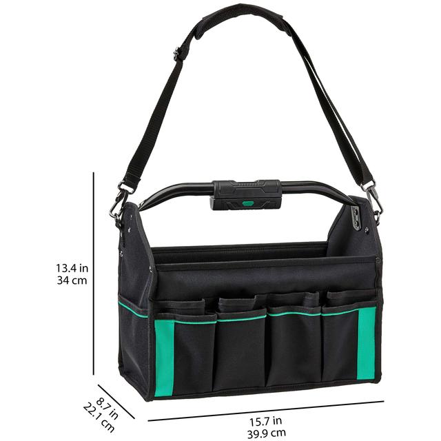 TEMU Tool Bag Tacklife Dlb05 For Storing Drills, Screwdrivers, Wrench Sets, Extension Cables, Polyester With Adjustable Shoulder Straps And 30 Pockets