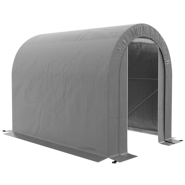 TEMU Outsunny Abri de jardin tente de rangement extérieur abri de vélo garage pour vélo bâche en PE cadre en métal galvanisé dim. 2, 4 x 1, 6 x 1, 9 m