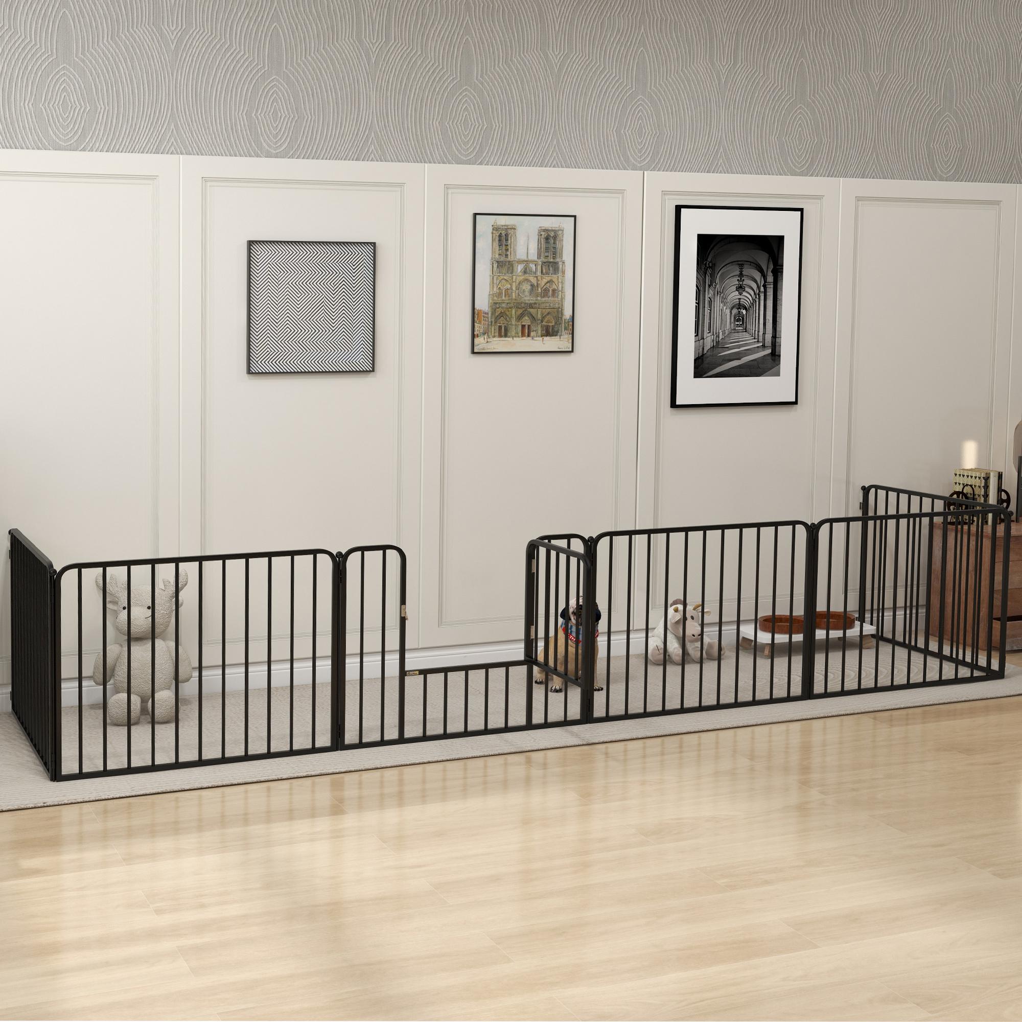 TEMU PawHut Box per Cani Taglia Media e a Pannelli Modulabili da Interno ed Esterno, per Cani in Acciaio
