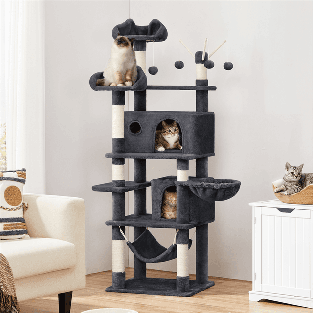 TEMU Árbol de Gato Costoffs de 170 Cm con de Rasguño de Observación Cueva de Gato Hamaca de Peluche Bolas de Escalada para Gatos