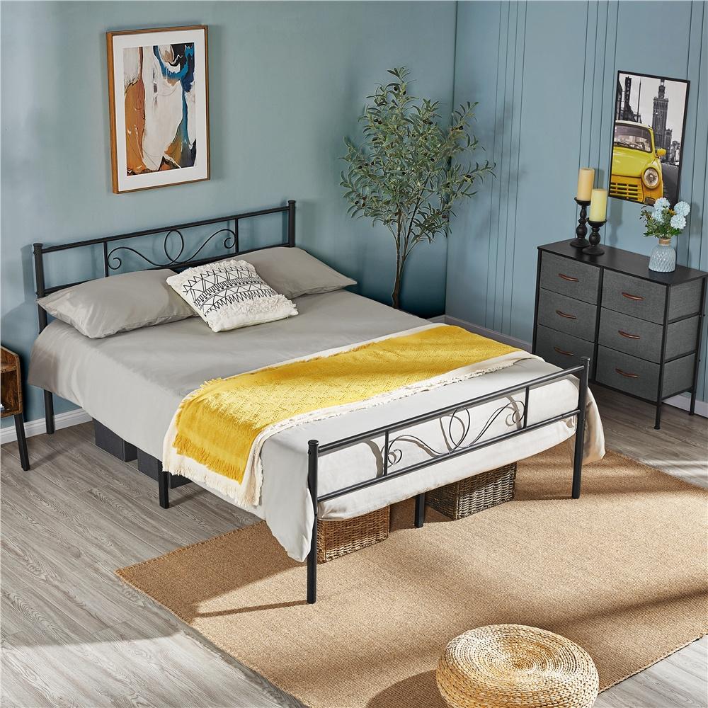 TEMU Costoffs Metal Bed Metal Frame Bed con base de tablero Minimalista Frame de cama con de almacenamiento para dormitorio/dormitorio/habitación de invitados