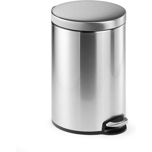 TEMU 12L Mülleimer mit-Edelstahl-Treteimer -Müllbehälter, rostfrei, Deckel mit -Funktion, freihändiges Fußpedal, ideal für Küche, Bad oder Büro