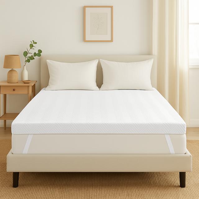 TEMU Qualitativer Topper in 5 cm (bis 100 kg) oder 7 cm (ab 100 kg) Höhe – mit weicher, kühlender Gel-Memory-Schaumschicht – atmungsaktiver & waschbarer Bezug