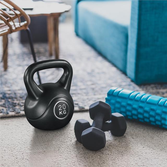 TEMU Costoffs Kettlebell en Béton et Plastique HDPE Kettlebell pour Fitness Musculation à Domicile et au Gym