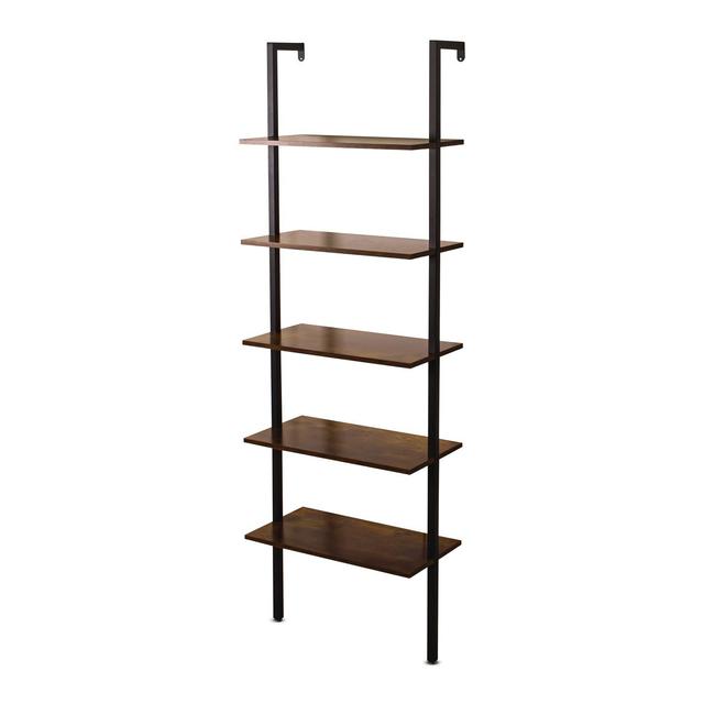 TEMU - Industrial-style Wall Bookcase With 5 Shelves, 60x30xh185 Cm