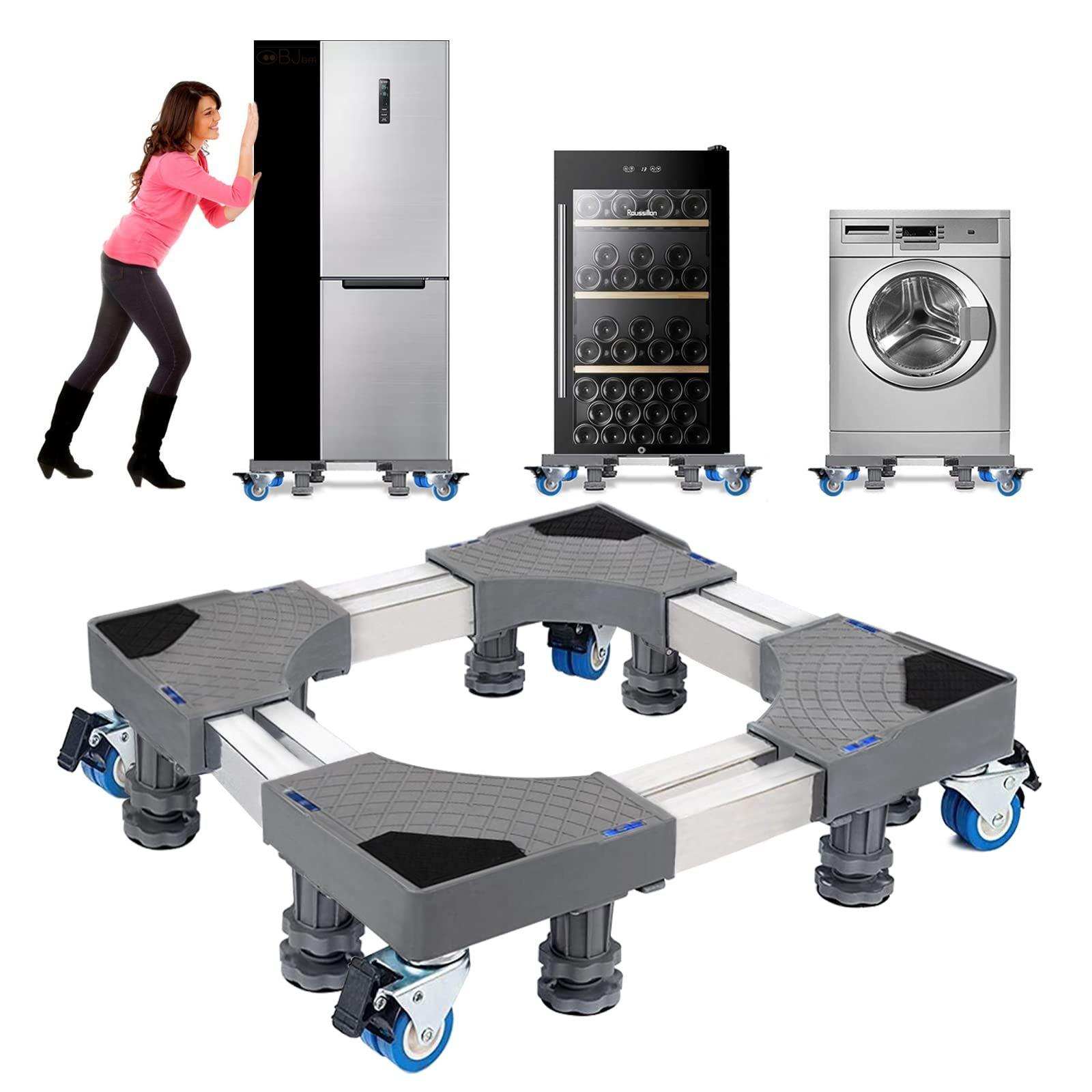 TEMU Mobile Roller, Fridge Stand Washing Machine Stand Base,mobile Base For Dryer Refrigerator Furniture Roller Base With Stronger Locking 4 Rolls 8 (dual Tube- 8 , Grey)