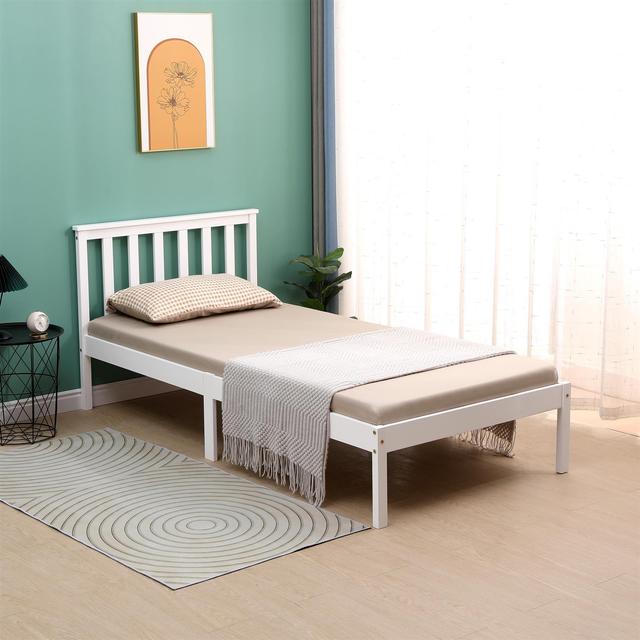 TEMU Avc Designs Single Pine Bed Frame 3ft White Wooden Shaker Style Bedroom Furniture