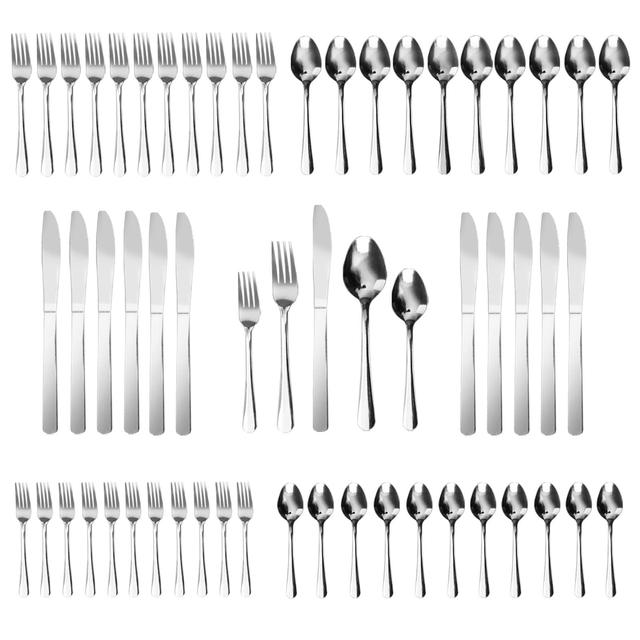 TEMU Cutlery Set For 12 People, 60pcs Stainless Steel Cutlery Set, Polished And Dishwasher Safe, Elegant Cutlery With Knife, Fork, Spoon, For Home, Party, Restaurant