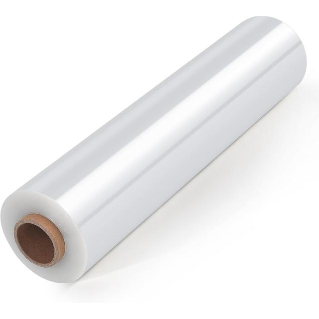 TEMU Black And Transparent Stretch Film For Packaging - 23 Micron Industrial Plastic Roll For Pallet Wrapping, Moving, And Load Protection - 9 Cm X 52 M - High Elasticity And
