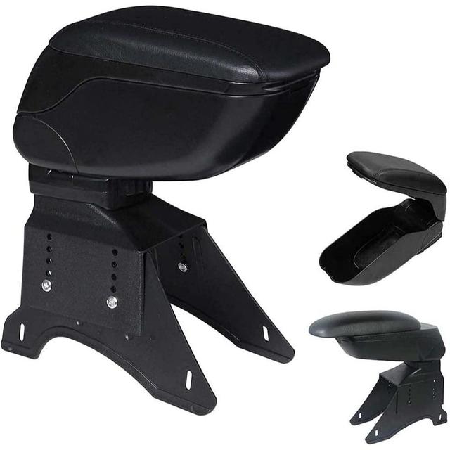 TEMU Universal Car Armrest With Adjustable Sliding Central Armrest In Leather With Integrated Storage Compartment And Folding Car Armrest