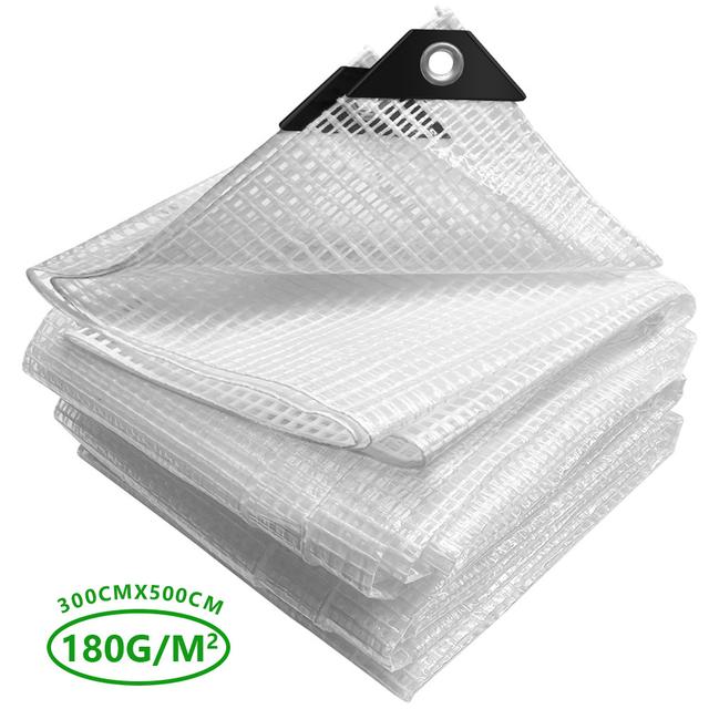 TEMU Vounot Tarpaulin 180g/m² Waterproof Uv Resistant With Aluminium Eyelets For Outdoor Furniture Reinforced Polyethylene White