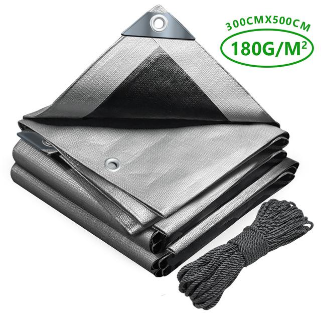 TEMU VOUNOT Bâche de Protection 180g/m² Imperméable Résistante aux UV avec Oeillets en Aluminium pour Jardin Piscine Meubles Extérieur Polyéthylène Renforcé