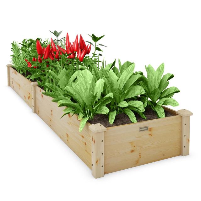 TEMU Raised Garden Bed Wooden Planter Box, 240 X 60 X 25 Cm, Vegetable, , Fruit, Flower Bed Planter Box For Backyard, Lawn, And Garden