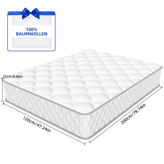 TEMU Matelas 140X200, Matelas 90X200, Matelas 120X200, Matelas 160X200, Matelas 90X190 avec noyau de ressort à 7 zones
