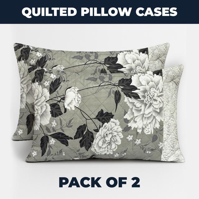 TEMU Quilted Pillow Protector Pair Assorted - 100% Microfiber Hotel Quality Pillow Covers, Super Soft & Breathable (50 Cm × 75 Cm), Quilted Pillow Protectors, Pack Of 2