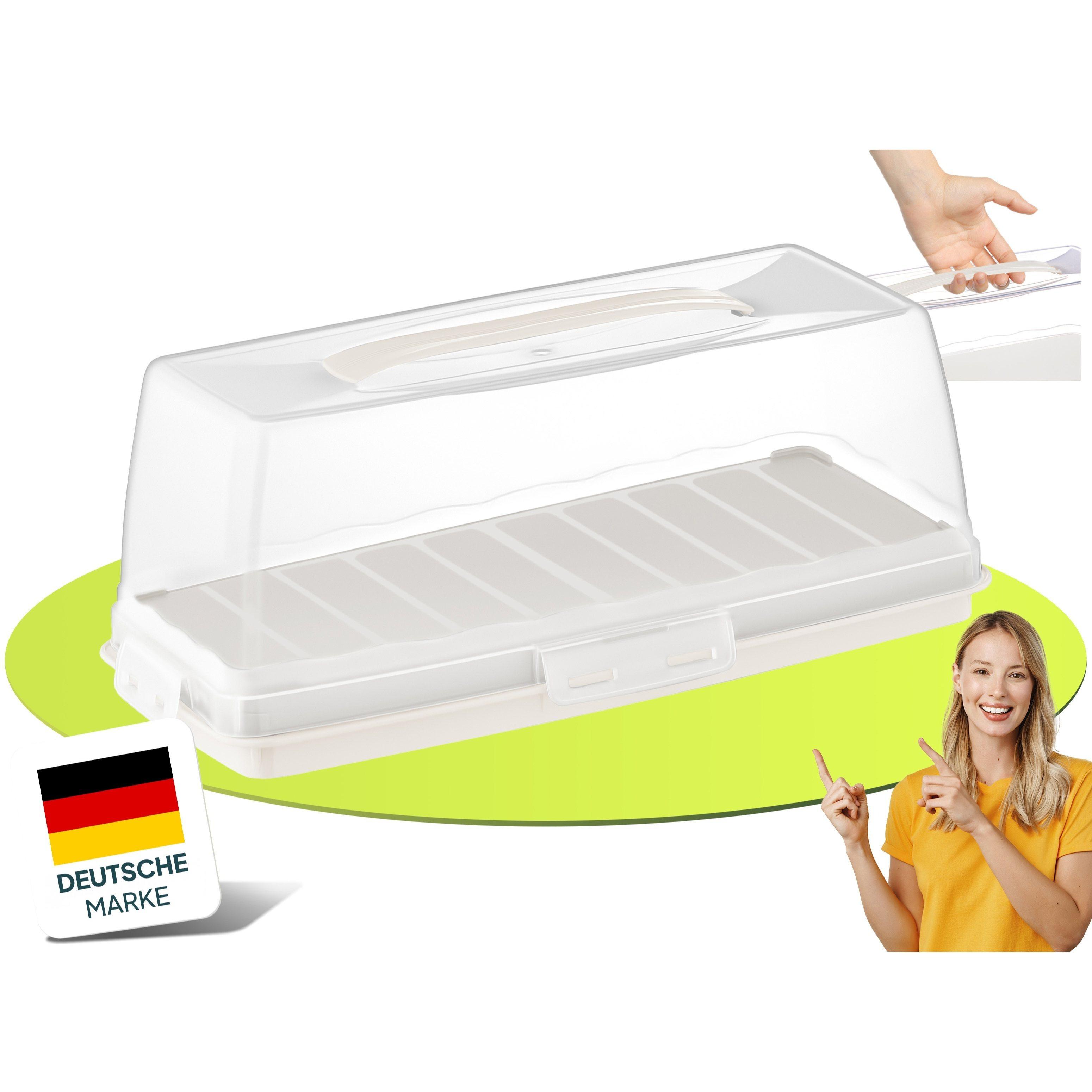 TEMU Cake Transport Box | Rectangular - Box Shape | Cake Transport Box With Lid And Handle, Box With Lid | Cake Plate Storage Box | Cake Container | Cake Holder | Serving Plate