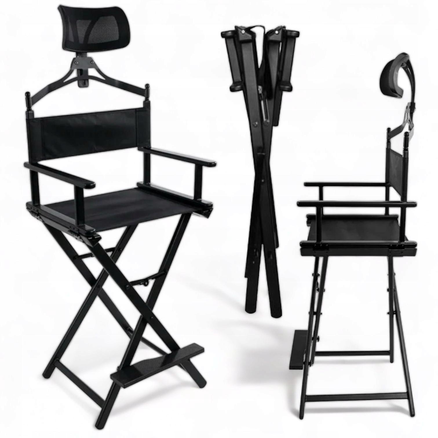 TEMU Makeup Chair Make-up Make-up Aluminum Folding Cosmetic Headrest Cosmetic Salon Equipment Beauty Makeup Studio Photography Studio Chair Weight Up To 140kg Stylish Design