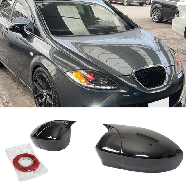 TEMU Cache de Rétroviseur pour MK2 MK2.5 FL 2005-2008 / 2009-2012 Accessoire Coque de Rétroviseur Noir Brillant Modèle BAT