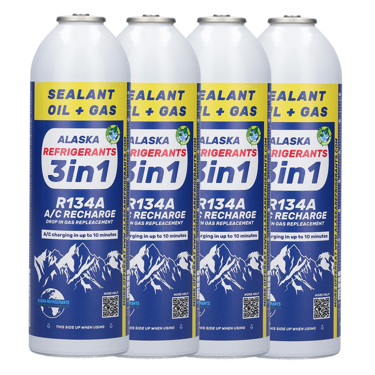 TEMU 4 X Alaska Refrigerants 3in1 R134a Replacement Refrigerant With Pag 100 Oil And Sealer