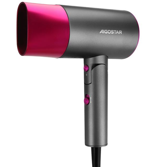 TEMU Aigostar Phon Capelli, 2100w Hair Dryer, Travel Hair Dryer, 3 Temperatures And 2 , With Storage Bag, Overheating Protection