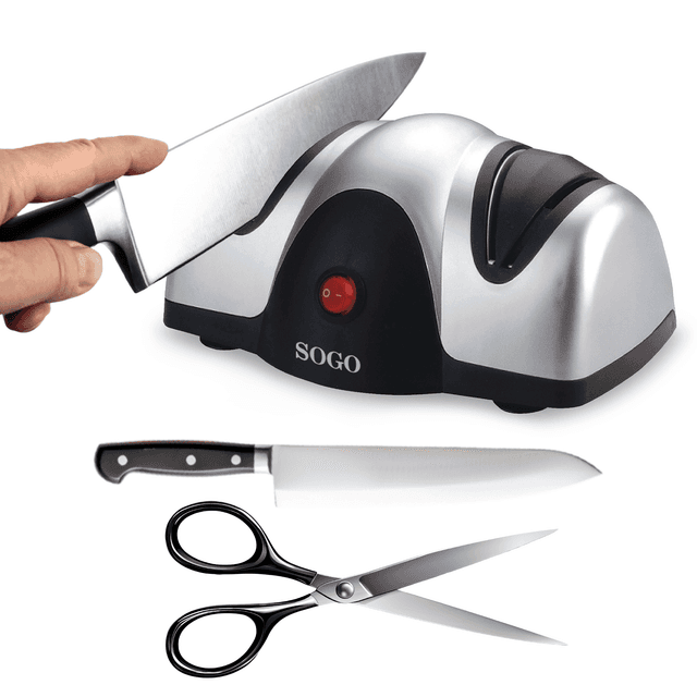 TEMU Afilador de cuchillos eléctrico diseñado para un afilado rápido, seguro y en el hogar. Ideal para mantener los cuchillos de cocina con filo liso en perfectas condiciones.