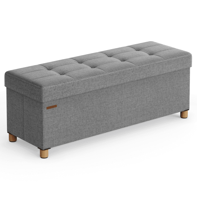 TEMU Bank met Opbergruimte Schoenenbank Opvouwbare Zitbank Opbergdoos Voetenbank 38 x 110 x 40 cm voor Woonkamer Slaapkamer As