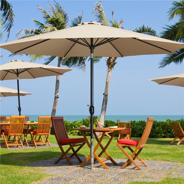 TEMU Sombrilla de patio en voladizo Costoffs con manivela, sombrilla de mercado, sombrilla de , sombrilla de jardín inclinable y plegable con protección UV para jardín, mercado, ,