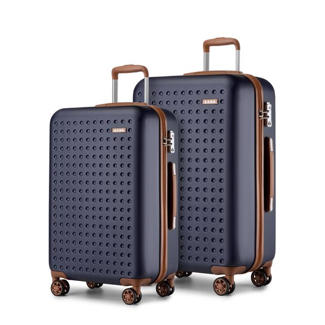 TEMU 2 piezas de maleta de de 24/28 pulgadas Azul Estilosa ABS+PC Puntos Duros con cerradura TSA Regreso a Regalo de vacaciones