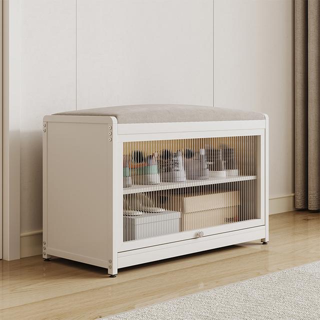 TEMU Bakaji Shoe Rack With Seat And 2 Internal Compartments Space Saver, Bench Shoe Cabinet With And Non-slip Base For Entrance, Bedroom, Entrance 70 X 32 X
